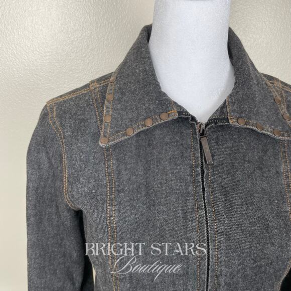 Rare Vintage Dark Denim Studded Jacket ASO Willow Rosenberg BtVS Y2K - Picture 8 of 11